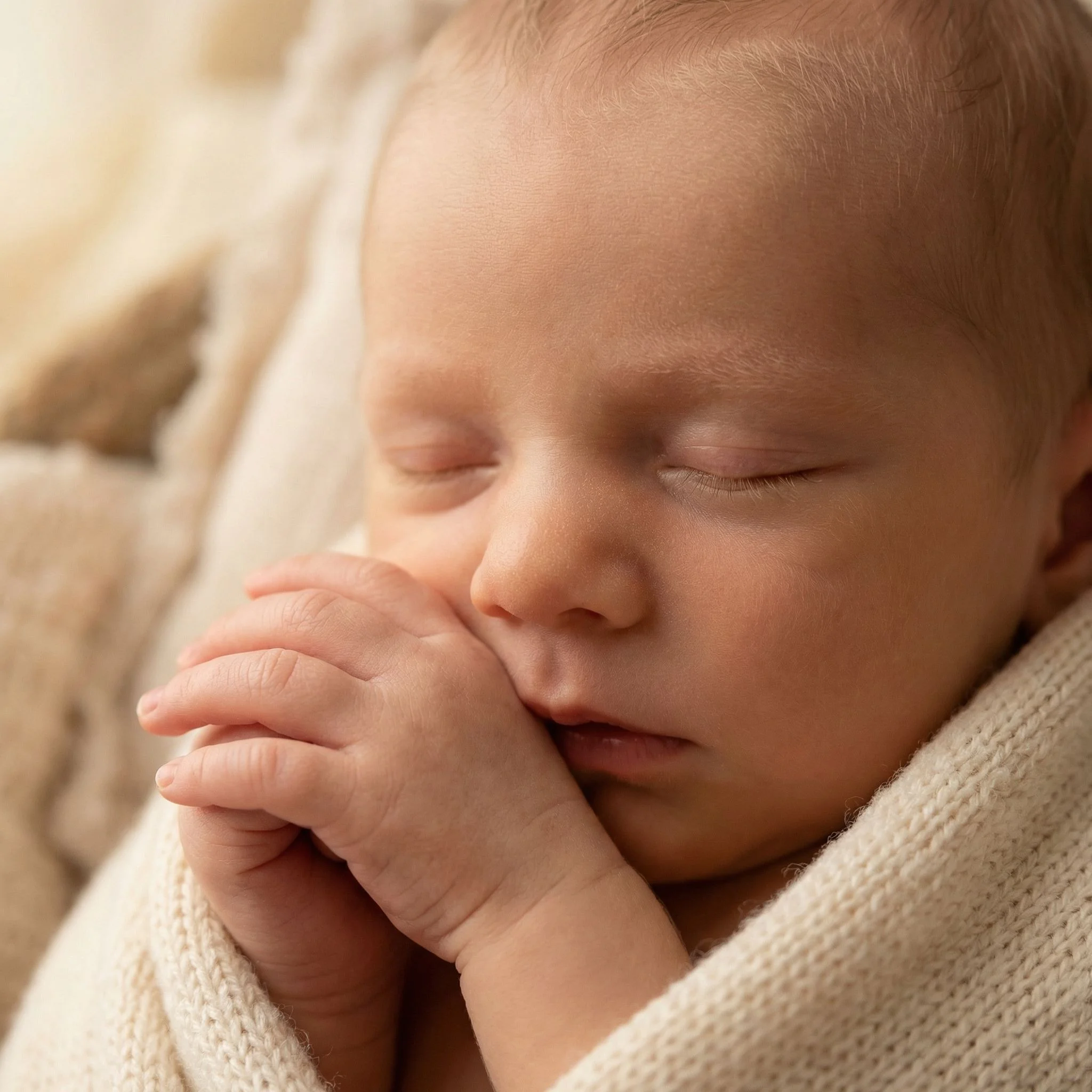 AI generated realistic photo of newborn baby matching ultrasound profile